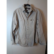 Wrangler Button Down Riggs Work Wear Beige mens size L