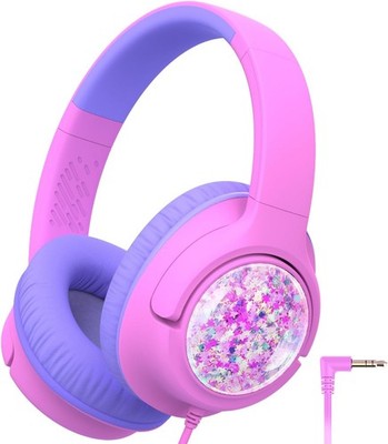 iClever Kinderkopfhörer Kabel 85dBA Lautstärkebegrenzer Stereo Faltbar 3.5mm