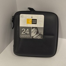 Black With Grey Zipper Case Logic CD/DVD Case 24 Slots New with Tags