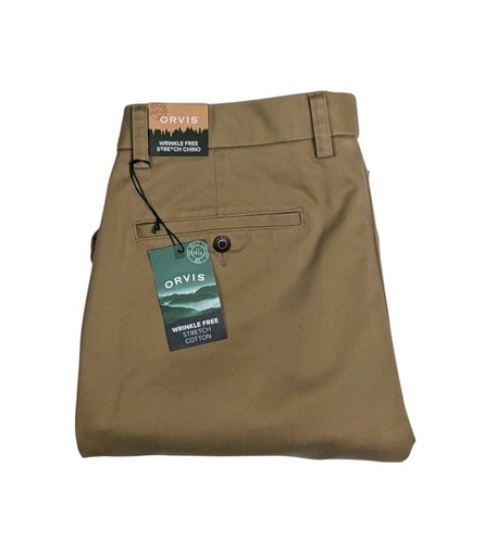 Pantalones Orvis para hombre 33X32 beige cómodos elásticos algodón expandible sin arrugas nuevos con etiquetas - Imagen 12 de 12