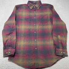 Pendleton Shirt Mens Medium Red Green Mason Plaid Button Down Casual Flannel