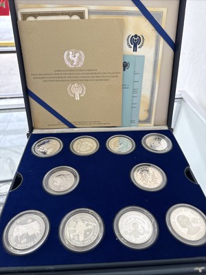 UNICEF Year of the Child Silver Coin Proof Set 1979-1982 30 Coins