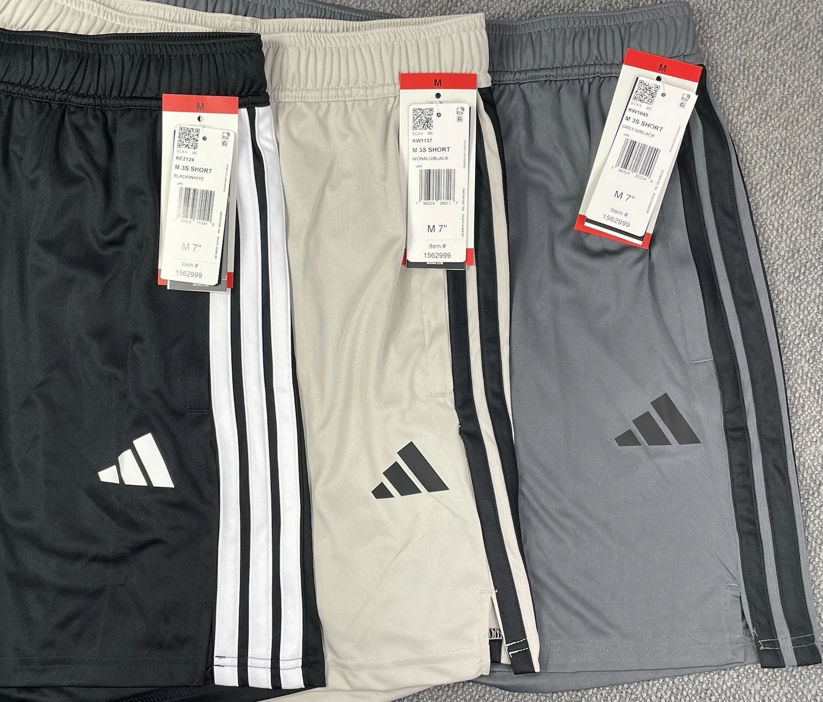 adidas Men's Lot of 3 Active Shorts with 7" Inseam Pick Your Size M-3XL NWT