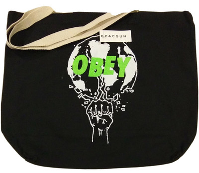 OBEY Smash It Up PACSUN black green beach bag tote bookbag travel NEW World