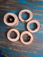 5 hohle Baumscheiben Holzscheiben Bastelholz Deko Heimwerken 