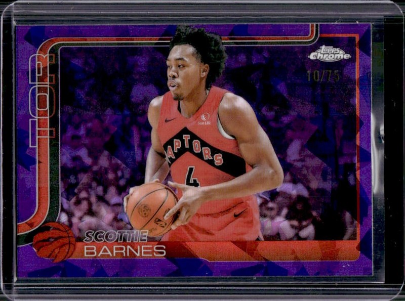 2025-26 Topps Chrome Sapphire Scottie Barnes Purple Refractor #/75 Raptors