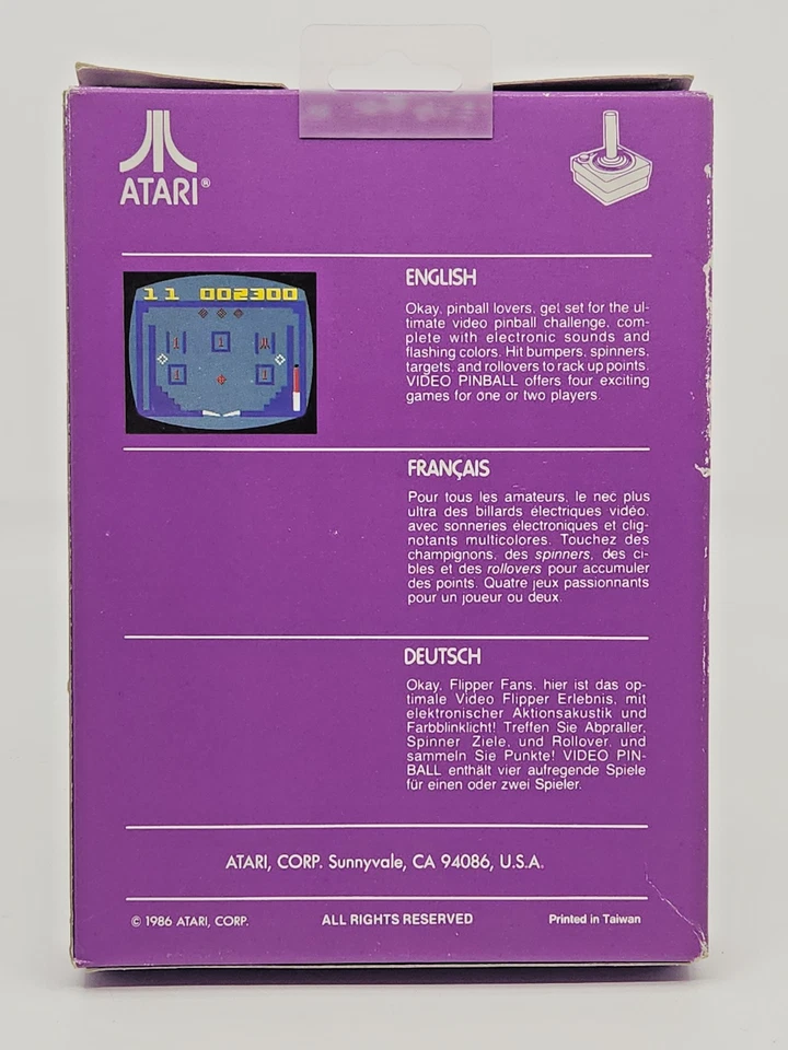 Atari 2600 Boxed Video Game - Video Pinball - 1986 Corp Release - Sealed - Image 2 of 2