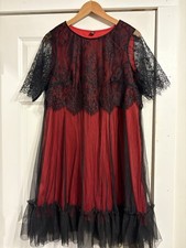 Shein Dress Burgandy W/black Lace XL Curve ~Cruise Cocktail 🍹