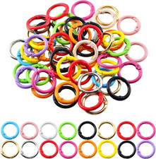 Carabiner Clip 48Pcs Metal Colored Key Ring Clip Circle Keychain Rings Bulk Spri