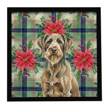Chestnut Wirehaired Pointing Griffon Christmas Framed Metal Print WDK8859MFP88