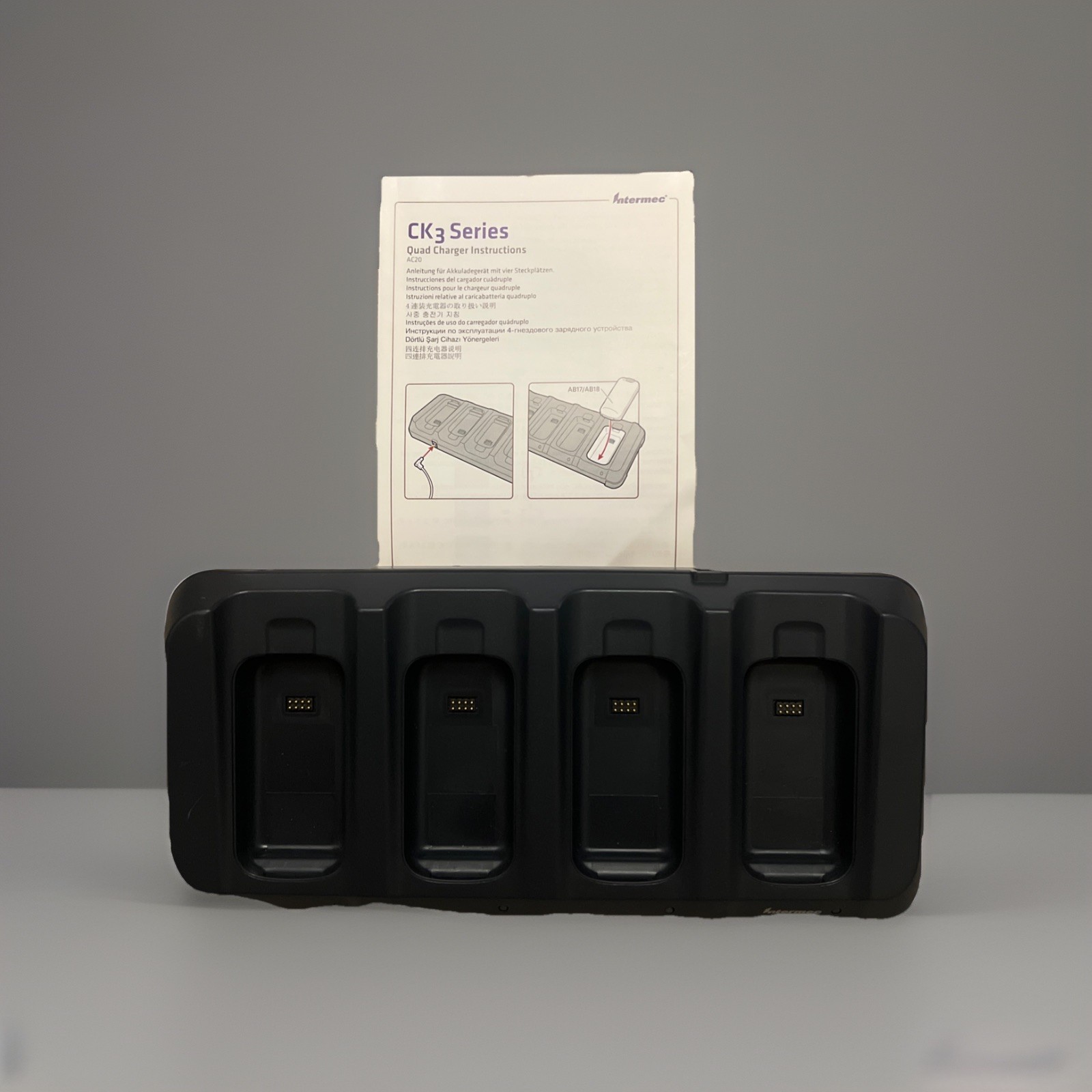 Intermec Honeywell AC20 Quad Battery Charger  871-230-101 CK3, CK3X, CK65 w/ kit