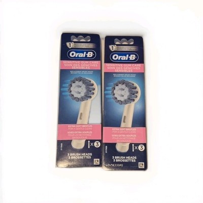 Oral-B Sensitive Gum Care Replacement Brush Heads (2) 3-Pack White Extra Soft