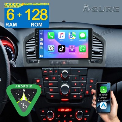 9'' Android 15 6+128G CarPlay Autoradio GPS Navi Für Opel Insignia A 2008-12 RDS