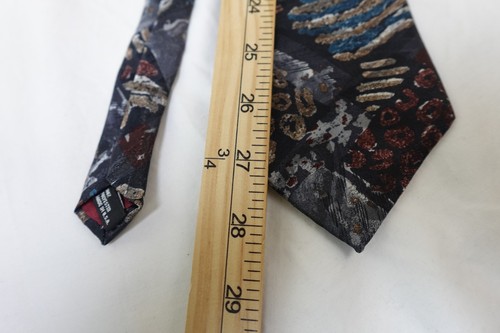 Vintage Windridge Tie Made in USA Abstract 90s Pattern Funky Necktie Bold Art - Picture 4 of 4
