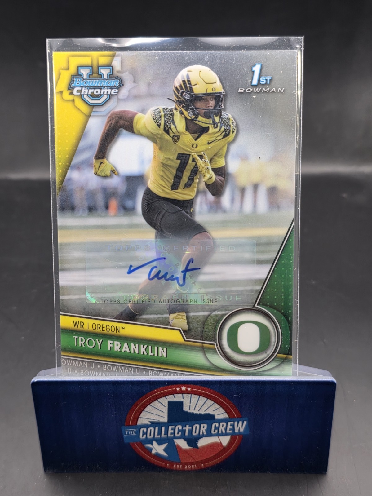 Troy Franklin 2023 Topps Bowman U Chrome Football 1st Auto #112 Oregon Broncos
