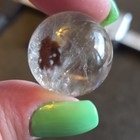 Quartz Crystal Specimen Mineral Sphere with Red Inclusion 24.8mm Display — photo 5