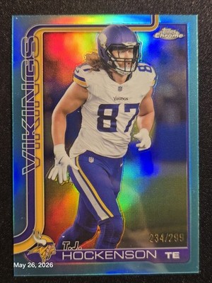 2025 Topps Chrome - T.J. Hockenson Teal Refractor /299 #200