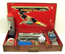 A.C. Gilbert Erector Set No. 8 1/2 Parts Wheels Electric Motor Silo Cars LOT