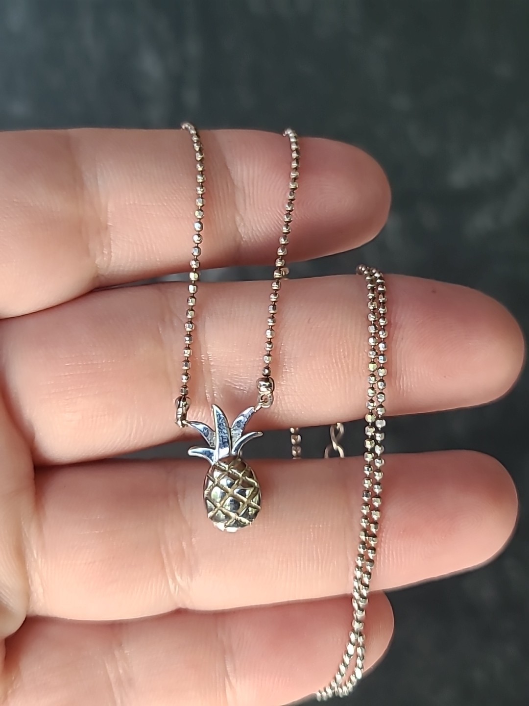 Adjustable 925 Sterling Silver Pineapple Shaped P… - image 1