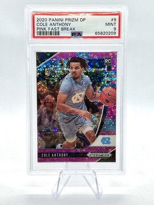 Cole Anthony 2020-21 Panini Prizm Draft Picks Pink Disco /25 #9 PSA 9