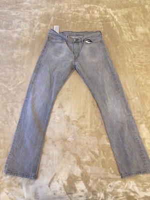 Levi s 504 Slim Straight Jeans Mens 34x34 Gray Washed Denim W34 L34