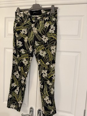 Fabulous Velvet Floral Trousers By Marccain Size N4(14)