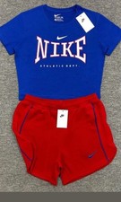 Women s Nike Short Set -Red/Royal B Medium