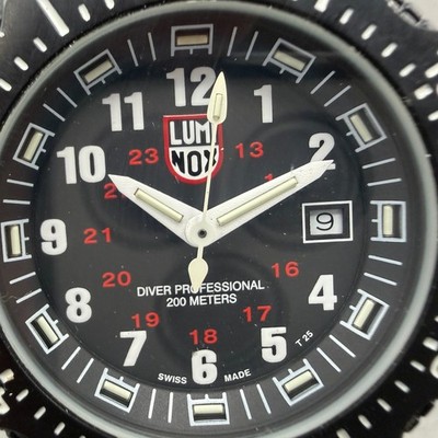 Luminox 8400 Dive Watch Men 44mm Black Dial Black Tone Date Round