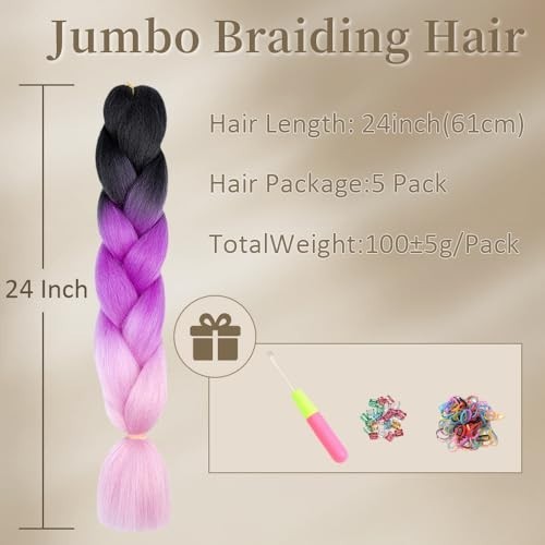 Kunsthaar Ombre Extensions Multi Farben - Bild 3 von 7