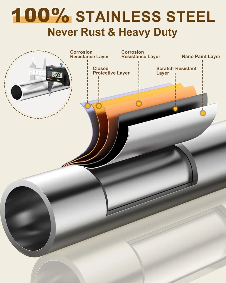 Upgraded 100% Stainless Steel Clothing Rack Load 760LBS, Heavy Duty Clothes Rack - Image 3 of 4