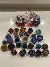 Massive Beyblade Lot 28 Total Beyblades Comes W/ Variety Of Accessories As Is