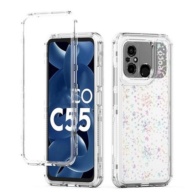 Transparente Acryl Schneeflocke Hülle für Xiaomi Poco C55 / Redmi 12C