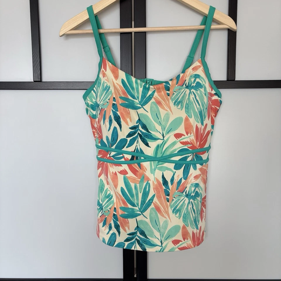 Top de bikini LL BEAN SOLO para mujer talla 10 tropical floral resort verano Foto 2 de 4