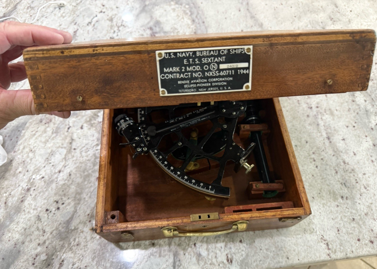 WWII 1944 Nautical Maritime Ship's Navagational ETS Sextant BENDIX NAVY