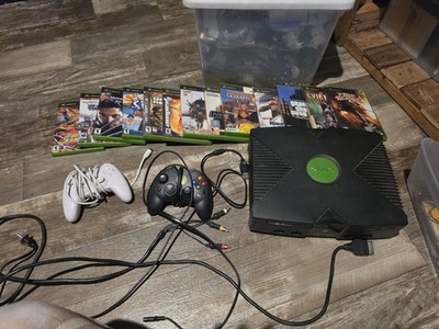 Microsoft Original Xbox Console Bundle w/ 10 games, 2 Controllers, AV & Power
