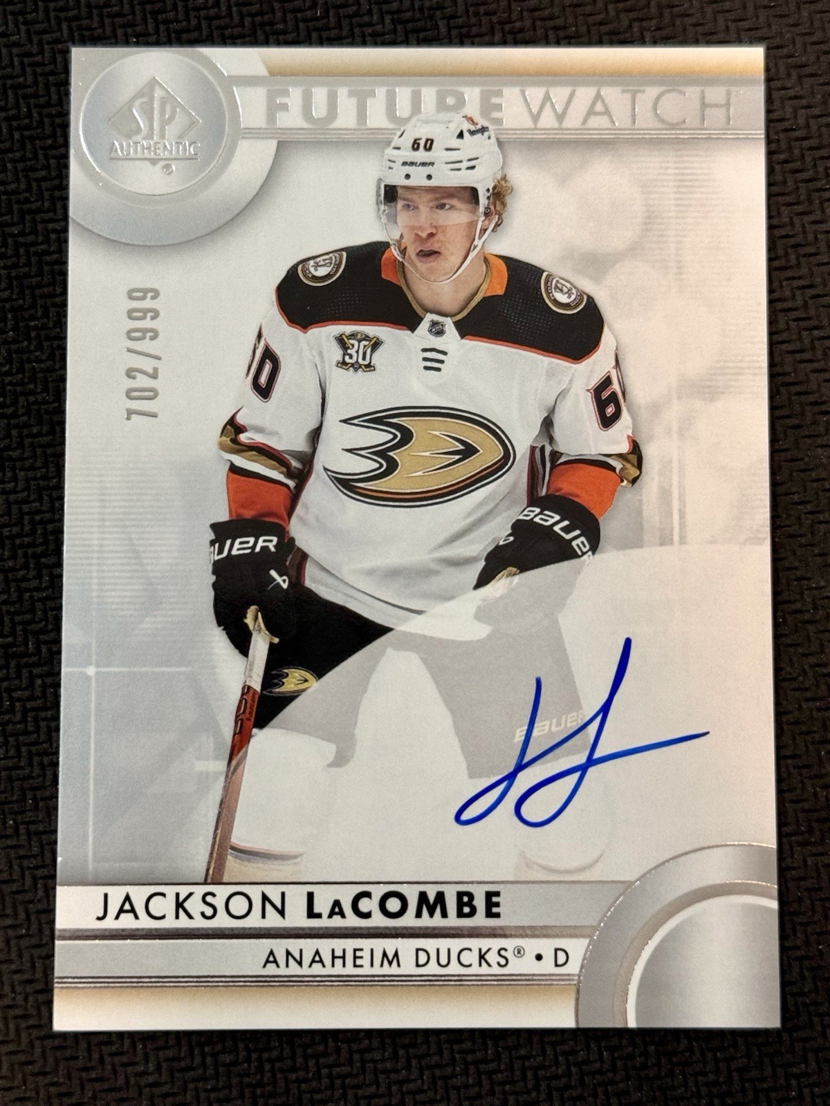 2023-24 Upper Deck SP Authentic Jackson LaCombe Future Watch Auto /999