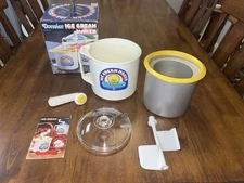 New Vintage DONVIER 2-Pint Chillfast Manual Crank Ice Cream Maker, Made in Japan