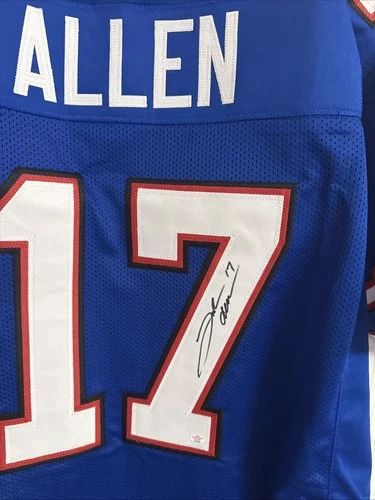 Josh Allen Signed Buffalo Bills Football Jersey XL Autographed Blue W/COA
