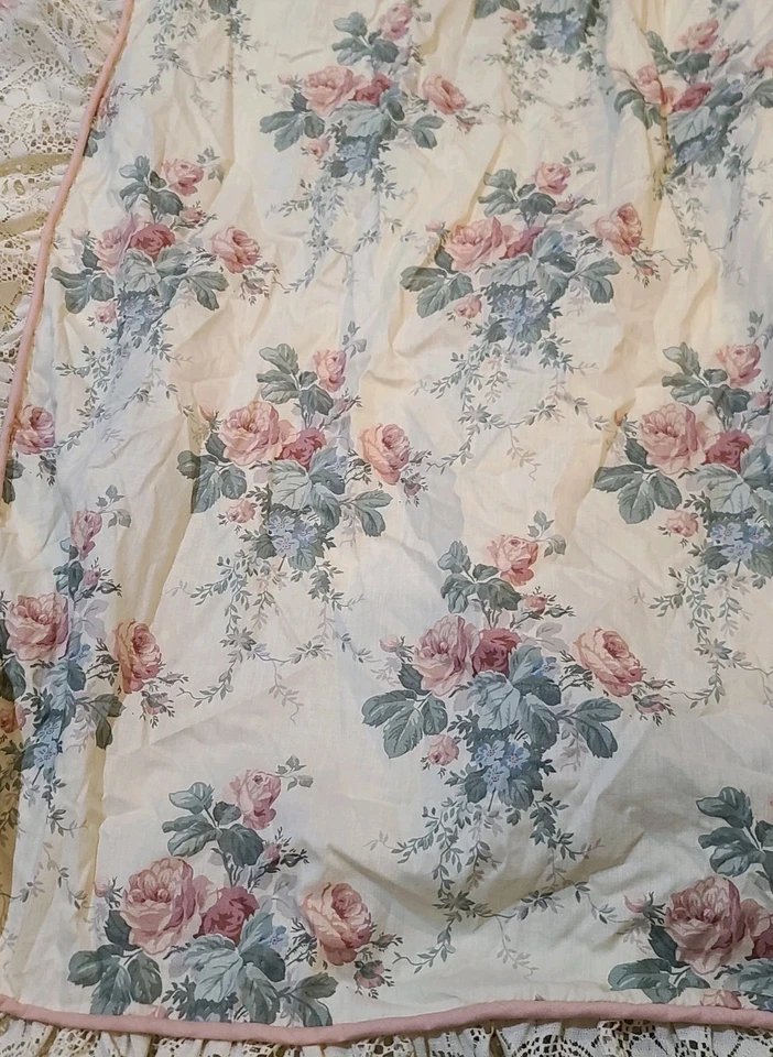 De Colección Croscill Castaño Colina Rosas Volantes Encaje 2 Cortinas y 2 Corbatas Nuevo Sin Etiquetas Foto 2 de 2