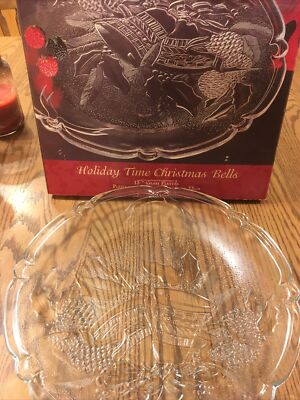 GIBSON EVERYDAY HOLIDAY TIME CHRISTMAS BELLS SERVING PLATTER 13''