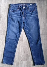 American Eagle Outfitters Women's Jeggings Size 6 Blue High Rise Cropped  CA17