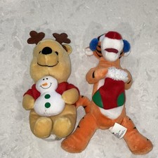Disney Winnie the Pooh And Tigger Plush Bean Bag Holiday Christmas Mouseketoy