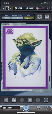 Star Wars Card Trader Legendary Gilded Silver Chrome Galaxy 2022 Yoda (2cc)