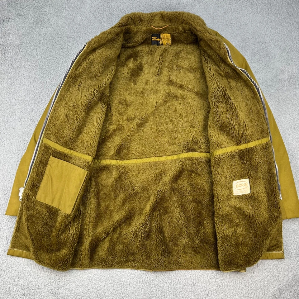 Abrigo Vintage Rugby Ropa Deportiva Adulto 42 Verde Forro Borg Garra Cremalleras Bolsillos Foto 3 de 4