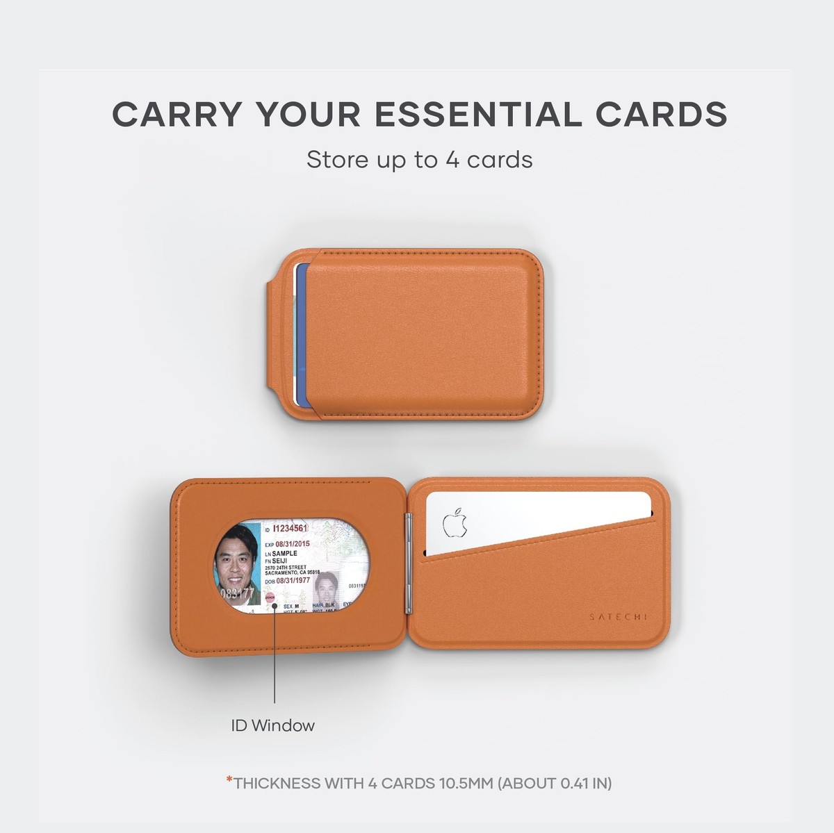 Satechi Magsafe Wallet, Vegan-Leather Magnetic Wallet for iPhone