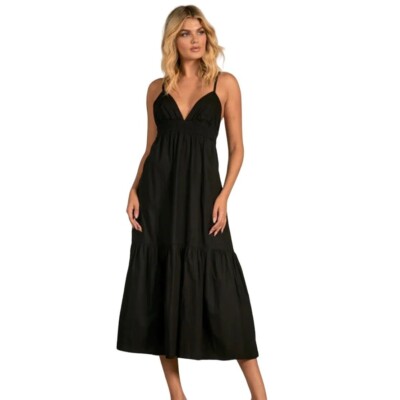 WILD FABLE Dress Black Tiered Long Maxi V-neck sheath Breathable Casual Classic | eBay WILD FABLE Dress Black Tiered Long Maxi V-neck sheath Breathable Casual Classic | eBay