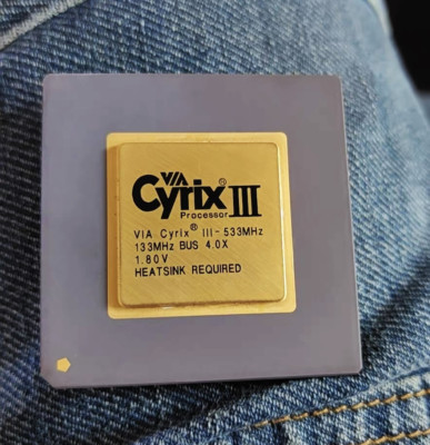 V/A Cyrix III -533MHz Gold Plated CPU with High Collection Value