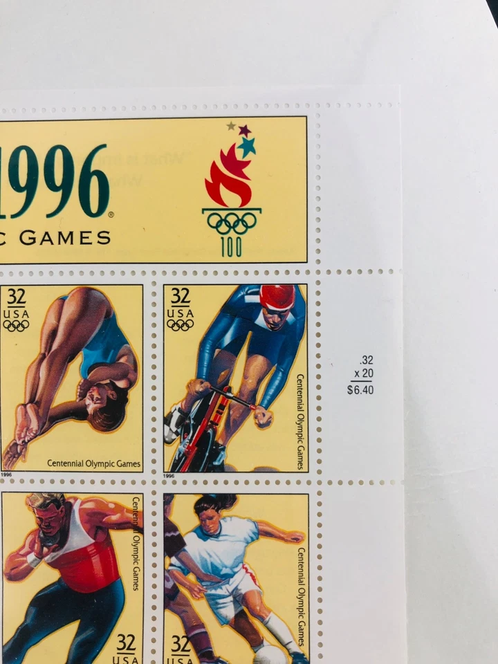 1996 Atlanta Summer Olympics 32 Cent 32c Stamp Block of 20 Scott Catalog #3068 - Image 4 of 4