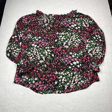 Talbots Womens Peasant Blouse Floral 3/4 Sleeve Off The Shoulder Shirt MEDIUM