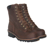 Chippewa Mens Boots Sz 11 D Valdor 8in WP Comp Brown Leather Work Logger 73236